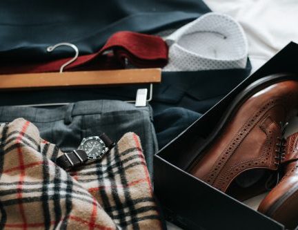 Fashion Men - pair of brown leather dress shoes with box